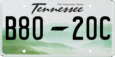 TN license plate B8020C