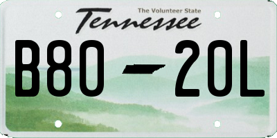 TN license plate B8020L