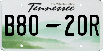 TN license plate B8020R