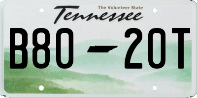 TN license plate B8020T