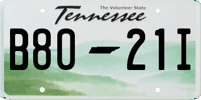 TN license plate B8021I