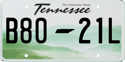 TN license plate B8021L