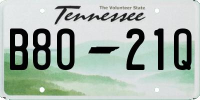 TN license plate B8021Q