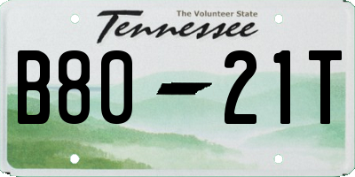 TN license plate B8021T