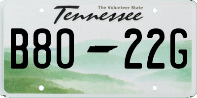 TN license plate B8022G
