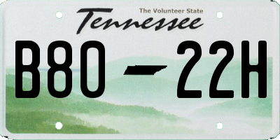TN license plate B8022H