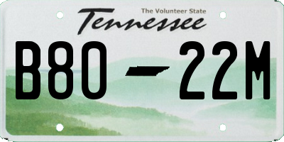 TN license plate B8022M