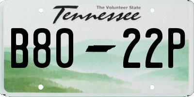 TN license plate B8022P