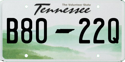 TN license plate B8022Q