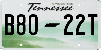 TN license plate B8022T