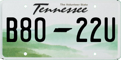 TN license plate B8022U