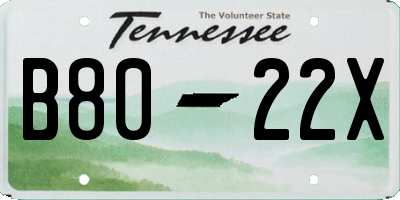 TN license plate B8022X