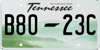 TN license plate B8023C