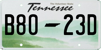TN license plate B8023D