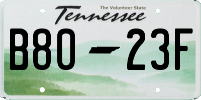 TN license plate B8023F