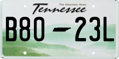 TN license plate B8023L