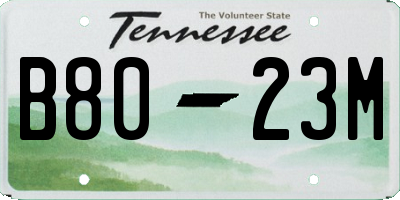 TN license plate B8023M