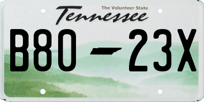 TN license plate B8023X