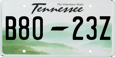 TN license plate B8023Z