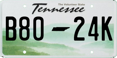 TN license plate B8024K