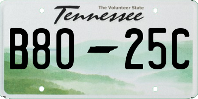 TN license plate B8025C