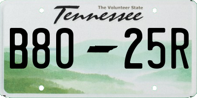 TN license plate B8025R