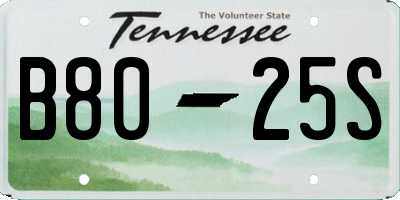 TN license plate B8025S
