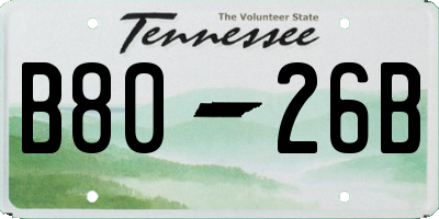 TN license plate B8026B
