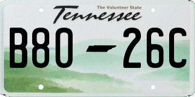 TN license plate B8026C