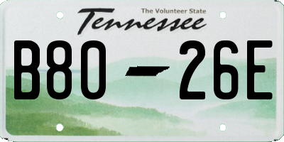 TN license plate B8026E
