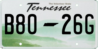 TN license plate B8026G