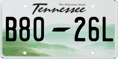 TN license plate B8026L