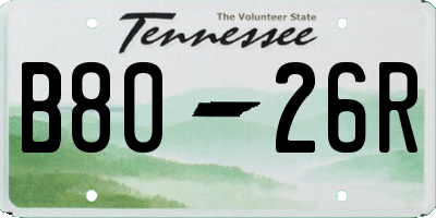 TN license plate B8026R