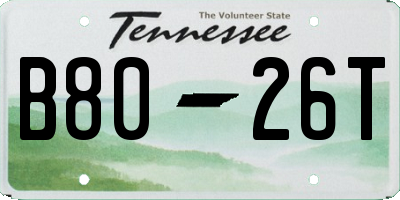 TN license plate B8026T