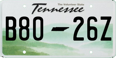 TN license plate B8026Z