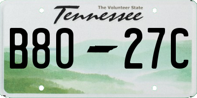 TN license plate B8027C