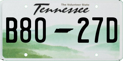 TN license plate B8027D