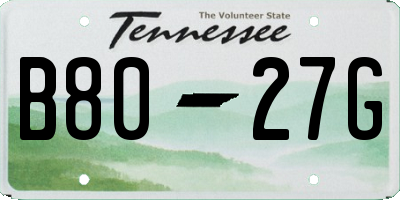 TN license plate B8027G