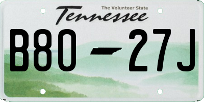 TN license plate B8027J