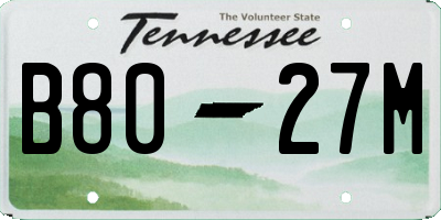 TN license plate B8027M