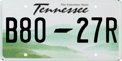 TN license plate B8027R
