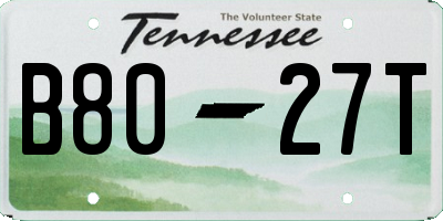 TN license plate B8027T