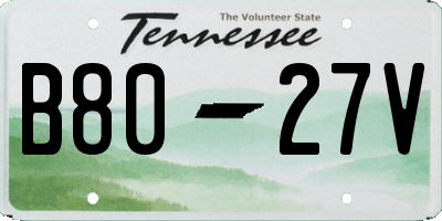 TN license plate B8027V