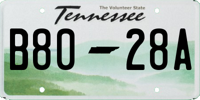 TN license plate B8028A