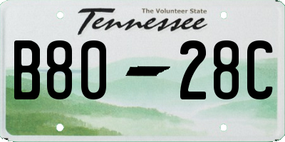 TN license plate B8028C