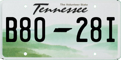 TN license plate B8028I