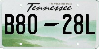 TN license plate B8028L