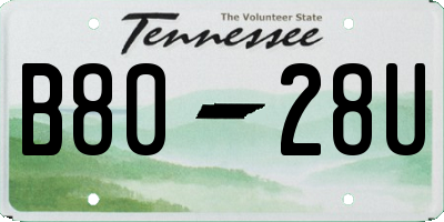 TN license plate B8028U