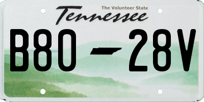 TN license plate B8028V