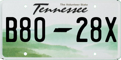 TN license plate B8028X
